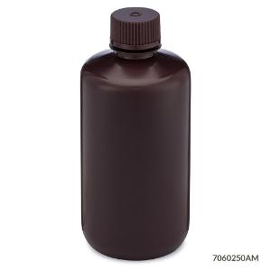 Bottle amber narrowmouth round HDPE 250 ml
