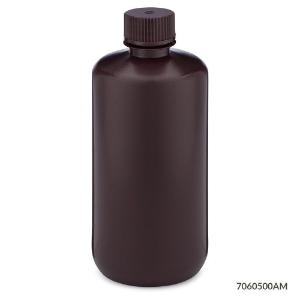 Bottle amber narrowmouth round HDPE 500 ml