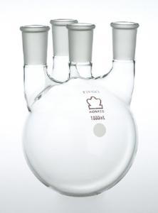 KONTES® Round-Bottom Boiling Flasks with Four Vertical Necks, Heavy Wall, Kimble Chase
