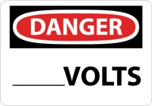 Voltage OSHA Danger Signs, PS Vinyl, National Marker
