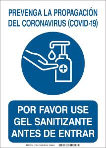 B302 14×10 use hand sanitizer spanish