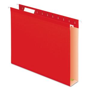 Extra capacity reinforced hanging file folders with box bottom