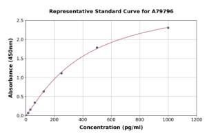 Representative standard curve for Rat WISP1 ELISA kit (A79796)