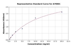 Representative standard curve for Human alpha 1 Fetoprotein ELISA kit (A79801)