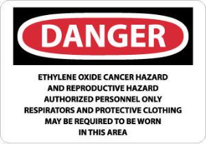 Chemical OSHA Danger Signs, Ethylene Oxide, National Marker