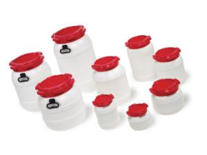 CurTec HDPE Wide Neck Drums With Red PP Lids, Qorpak®