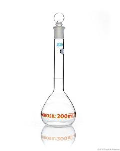 Volumetric flask wide neck 200 ml with certificate