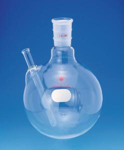 Round-Bottom Flasks with Beaded Side Arm, Ace Glass
