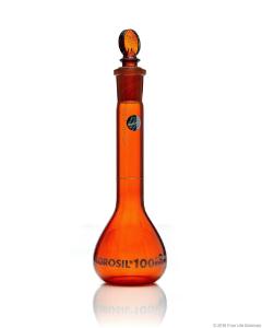Amber volumetric flask wide neck 100 ml