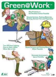ZING Green Safety Green at Work Poster, Warehouse Application