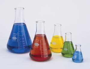KIMAX® Erlenmeyer Flasks, Narrow Mouth, Reinforced Beaded Top, Capacity Scale, Kimble Chase