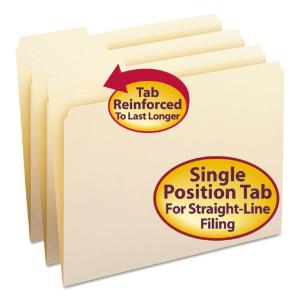 Reinforced tab manila file folder