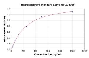 Representative standard curve for Rat IL-23A ELISA kit (A78309)