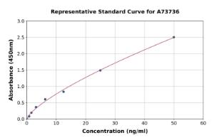 Representative standard curve for Rat Intestinal Alkaline Phosphatase ELISA kit