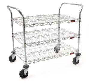 3 shelf, chrome wire utility cart