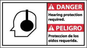 Personal Protection (PPE) ANSI Danger Signs, Bilingual, National Marker