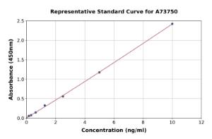 Representative standard curve for Porcine Neutrophil Elastase ELISA kit