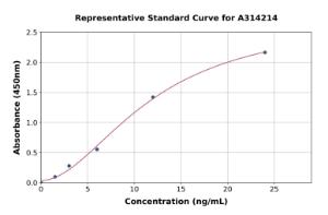 Representative standard curve for mouse Wnt11 ELISA kit (A314214)