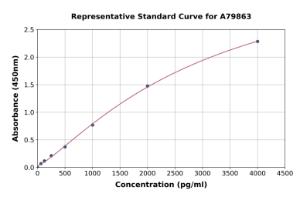 Representative standard curve for Rat CCL21 ELISA kit (A79863)