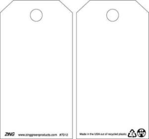 ZING Green Safety Eco Safety Tag, Blank - White