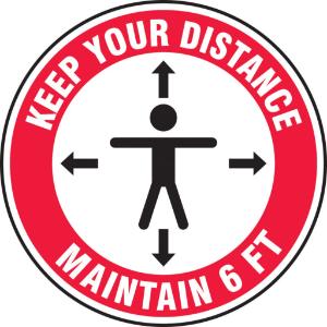 Floor sign keep distance 12" vinyl