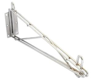 Wall bracket for wire shelving, chrome finish