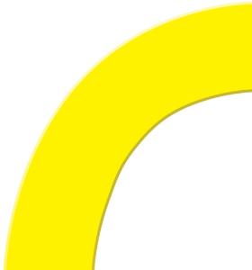 Floor marking shape 90° curve corner yellow