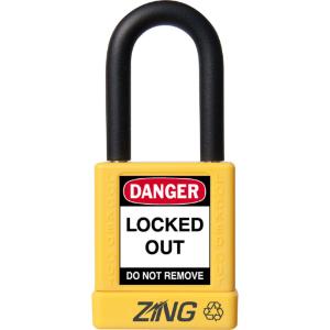 ZING Green Safety RecycLock Safety Padlock, Keyed Alike, 1-¹/₂" Shackle, 1-³/₄" Body, ZING Enterprises