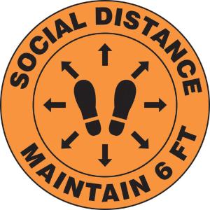 Floor sign social distance 12" vinyl