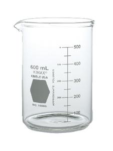 KIMAX® Heavy-Duty Beakers, Low Form, Double Scale, Borosilicate Glass, Kimble Chase