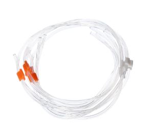 Tubing, silicone, 0,6 mm Int.Ø, orange/white