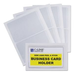 Self-adhesive business card holders