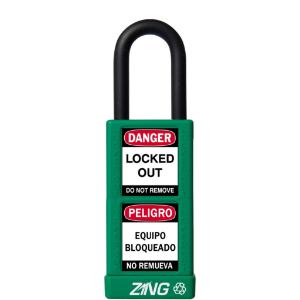 ZING Green Safety RecycLock Safety Padlock, Keyed Alike, 1-¹/₂" Shackle, 3" Long Body, ZING Enterprises