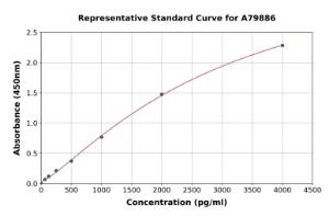 Representative standard curve for Rat Angiogenin ELISA kit (A79886)