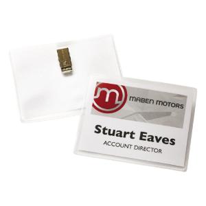 Name badge holders with laser/inkjet inserts