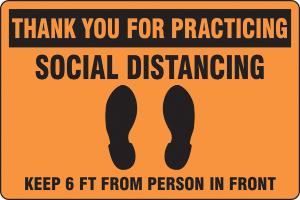 Floor sign social distance 12×18 vinyl