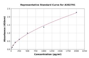 Representative standard curve for Human TMEM139 ELISA kit (A302791)