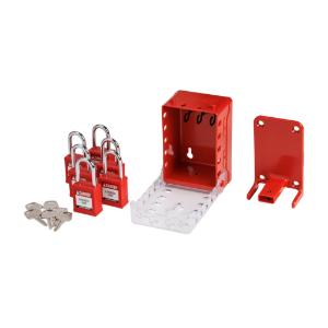 Compact lock box W KA nylon padlocks