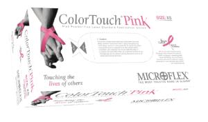 ColorTouch Pink Powder-Free Latex Examination Gloves Microflex