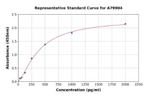 Representative standard curve for Rat BDNF ELISA kit (A79904)