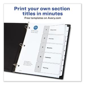 Classic black & white table of contents dividers