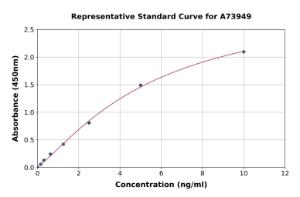 Representative standard curve for Mouse COX2/Cyclooxygenase 2 ELISA kit