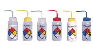 SP Bel-Art 4-Color Wash Bottles, Right-to-Know and Safety-Labeled, Wide Mouth, Bel-Art Products, a part of SP