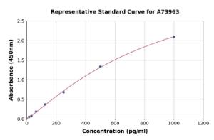Representative standard curve for Rat TRAIL ELISA kit