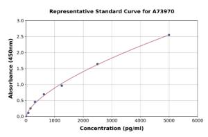 Representative standard curve for Human Total HSP90 ELISA kit