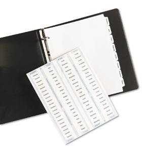 Clear label dividers with white tabs for copiers