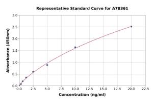 Representative standard curve for Human Cytokeratin 1 ELISA kit (A78361)