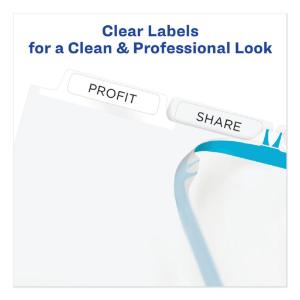 Clear label dividers with white tabs