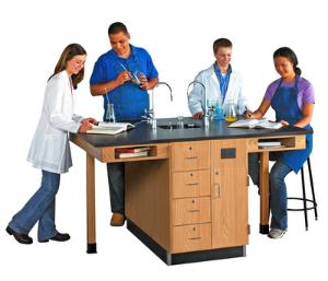 Student Workstations, Single-Faced Units Phenolic Top, Door/Drawer Configuration