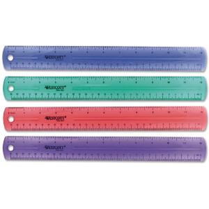 Westcott® Jeweltone Plastic Ruler, Essendant
